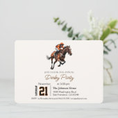 Modernes Rennpferd Derby Party Reitsport Einladung (Stehend Vorderseite)