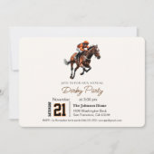 Modernes Rennpferd Derby Party Reitsport Einladung (Vorderseite)