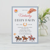 Modernes Rennpferd Derby Party Reitsport Einladung (Stehend Vorderseite)