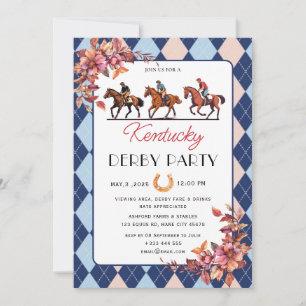 Modernes Rennpferd Derby Party Reitsport Einladung