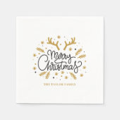 Modernes Rentier Frohe Weihnachts-Party Serviette (Vorderseite)