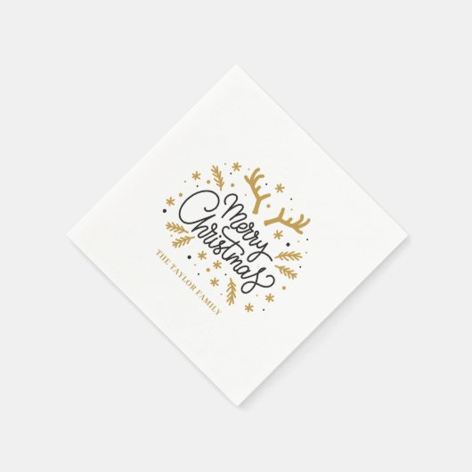 Modernes Rentier Frohe Weihnachts-Party Serviette (Ecke)