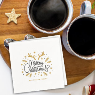 Modernes Rentier Frohe Weihnachts-Party Serviette