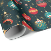 Modernes Rentier Frohe Weihnachtsgeschenk Wrap Geschenkpapier (Rolleneckpunkt)