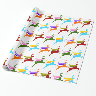 Modernes Rentier mit Scarf Geschenkpapier