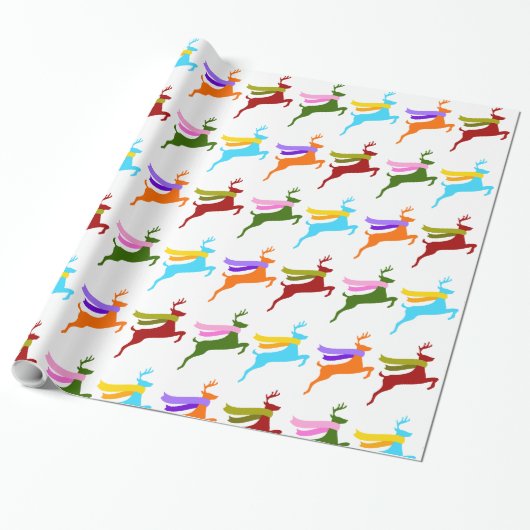 Modernes Rentier mit Scarf Geschenkpapier (Ungerollt)