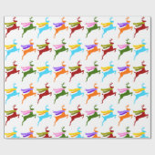 Modernes Rentier mit Scarf Geschenkpapier (Flach)