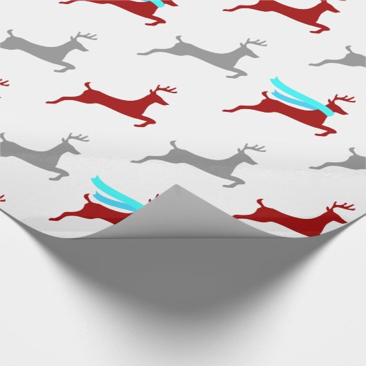 Modernes Rentier mit Scarf Geschenkpapier (Ecke)