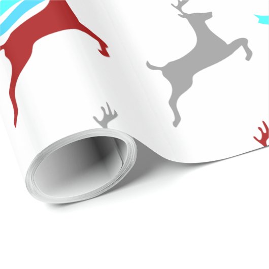 Modernes Rentier mit Scarf Geschenkpapier (Rolleneckpunkt)