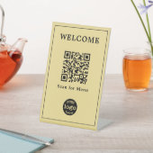 Modernes Restaurant Café Menü QR Code Business-Log Sockelschild (In SItu)