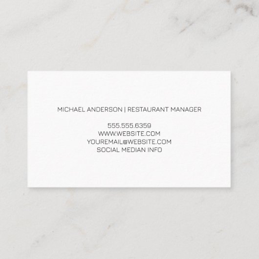 Modernes Restaurant | Coffee Bar | QR-Code Visitenkarte (Rückseite)