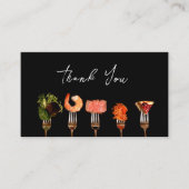 Modernes Restaurant Danke / Black Food Forts Visitenkarte (Vorderseite)