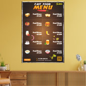Modernes Restaurant-Menü Leinwanddruck (Insitu (Wohnzimmer))