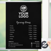 Modernes Restaurant Öffnungszeiten Social Media Ic Fensteraufkleber (Zuhause)