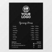 Modernes Restaurant Öffnungszeiten Social Media Ic Fensteraufkleber (Blatt)