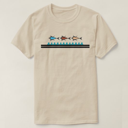 Modernes Retro - 3 Fische T-Shirt (Design vorne)