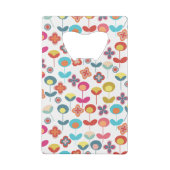 Modernes Retro-60er-70er-Blume-Muster aus dem Mitt Geldbeutel Flaschenöffner (Rückseite)