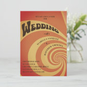 Modernes Retro 70er Burnt Orange QR Code Wedding Einladung (Stehend Vorderseite)