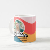 Modernes Retro 70er Groovy Abschluss Foto Geschenk Kaffeetasse (Vorderseite Links)