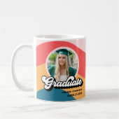 Modernes Retro 70er Groovy Abschluss Foto Geschenk Kaffeetasse (Links)