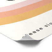 Modernes Retro 70er Jahre Rainbow Guest Book Sign Poster (Ecke)