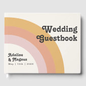 Modernes Retro 70er Jahre Rainbow Wedding Gästebuc Gästebuch (Vorderseite)