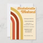 Modernes Retro 70er Terracotta Bacheloretto Einladung (Vorderseite)