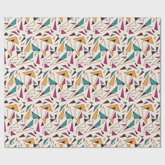 Modernes Retro 80er Wrapping Paper Geschenkpapier (Flach)