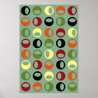 Modernes Retro Abstrakt Art Poster aus dem Mittela