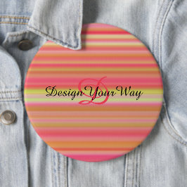 Modernes Retro-abstrakte Streifen Monogramm Button