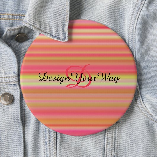 Modernes Retro-abstrakte Streifen Monogramm Button (Beispiel)