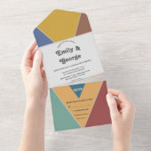 Modernes Retro-Ambiente All In One Einladung (Abreißen)