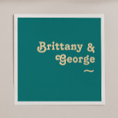 Modernes Retro | Aquamarine Hochzeit Napkins Serviette