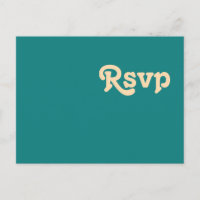Modernes Retro | Aquamarine Hochzeit RSVP Postkart