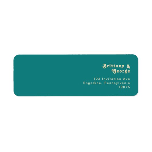 Modernes Retro | Aquamarine Rücksendeadresse (Vorne)