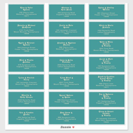 Modernes Retro | Aquamariner Aufkleber für die Adr (Blatt)