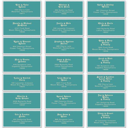 Modernes Retro | Aquamariner Aufkleber für die Adr (Vorderseite)