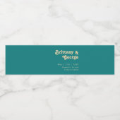 Modernes Retro | Aquamarines Wasserflaschenetikett (Einzelnes Label)