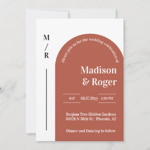 Modernes Retro Arch QR Code UAWG Hochzeit Einladung