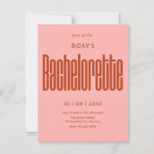Modernes Retro-Bachelorette Einladung (Vorderseite)