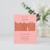 Modernes Retro-Bachelorette Einladung (Stehend Vorderseite)