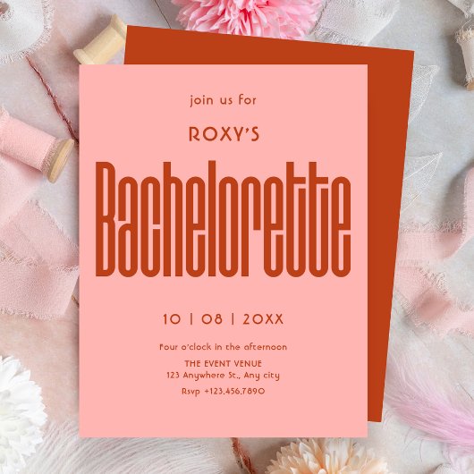 Modernes Retro-Bachelorette Einladung