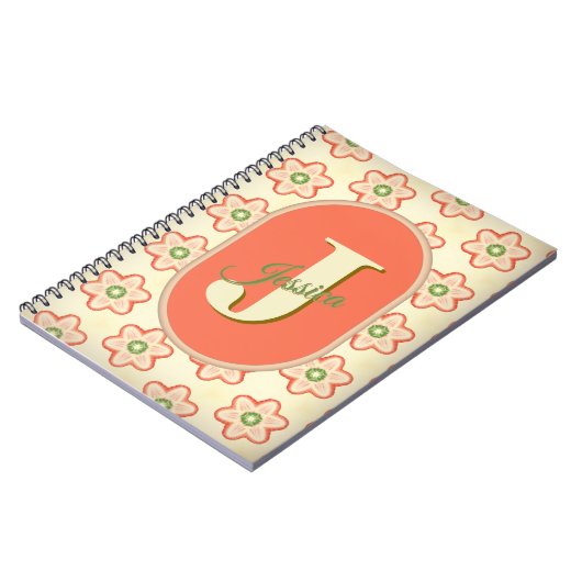 Modernes Retro-benutzerdefiniertes Monogram-Notebo Notizblock (Linke Seite)