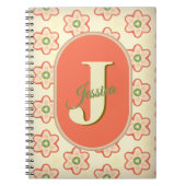 Modernes Retro-benutzerdefiniertes Monogram-Notebo Notizblock (Vorderseite)