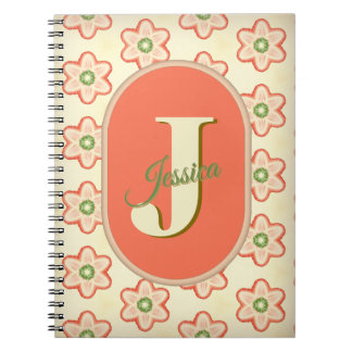 Modernes Retro-benutzerdefiniertes Monogram-Notebo Notizblock