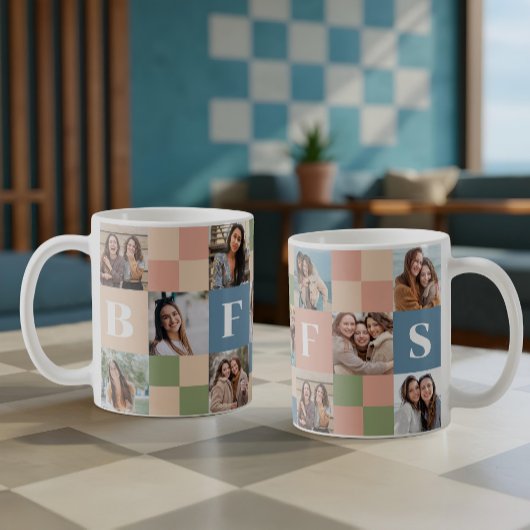 Modernes Retro-BESTE FREUNDINNEN Foto-Prüfbrett-Mu Kaffeetasse
