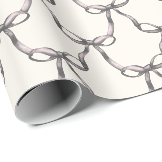 Modernes Retro BlackBow Weihnachten des Mitteljahr Geschenkpapier (Rolleneckpunkt)