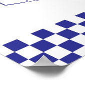 Modernes Retro Blue Pizzeria Pizza Party Poster (Ecke)