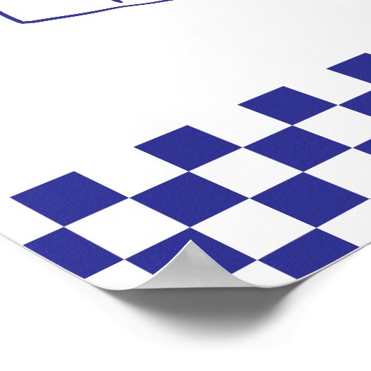 Modernes Retro Blue Pizzeria Pizza Party Poster (Ecke)