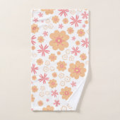 Modernes Retro-Blume Muster Badehandtuch Set (Handtuch)